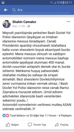 Komitə əməkdaşından 400 manat rüşvət istəndi-DYP rəisi hara baxır?