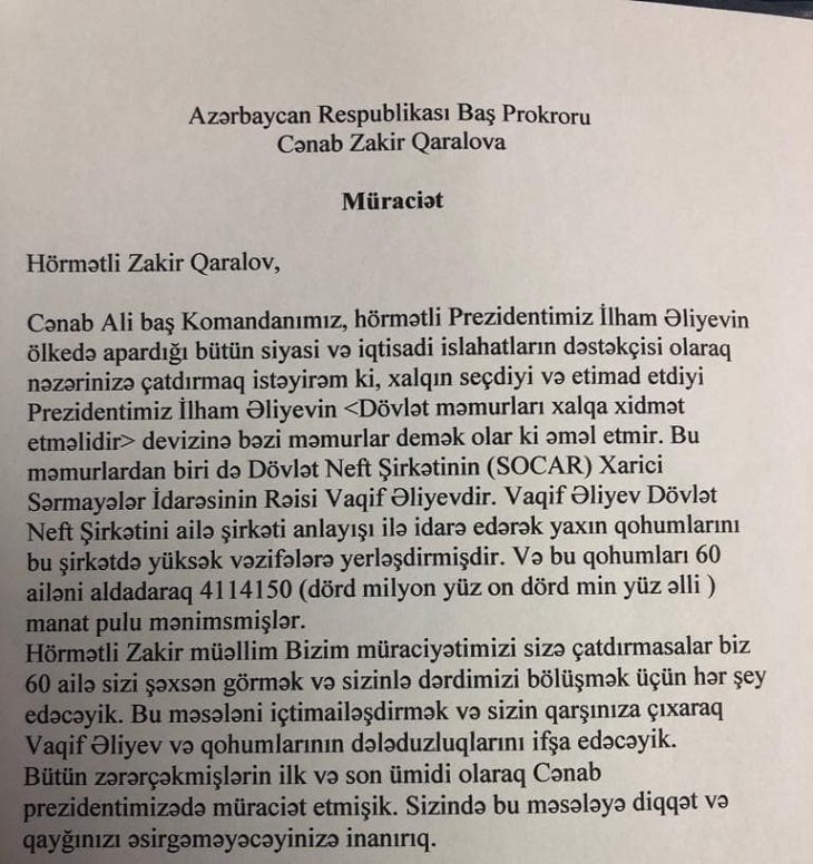 Vaqif Əliyevin qohumlarının tender talanı - oğlu 4 milyon borcu qaytarmağa imkan vermir