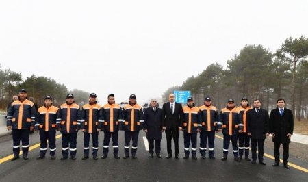 İlham Əliyev Bakı-Şamaxı-Yevlax yolunun 101-117-ci kilometrlik hissəsinin açılışında iştirak edib - FOTO