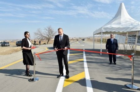 Prezident Şəmkir-Abbaslı-Nərimanlı avtomobil yolunun açılışında - YENİLƏNİB+FOTO