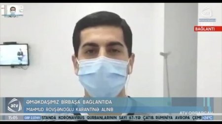 ATV-nin koronavirusa yoluxan əməkdaşı efirə qoşuldu - VİDEO