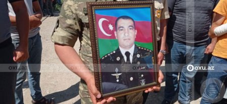Azərbaycan ordusunun göldə boğulan kapitanı ilə vida mərasimi keçirilir - FOTO